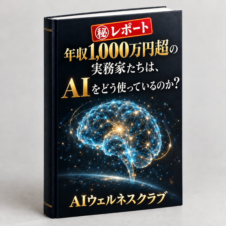 登録のお礼にお渡しする電子ブックの表紙。下部にAIウェルネスクラブ